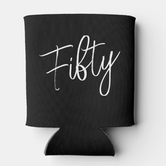 Modern Script 50e verjaardag zwart Blikjeskoeler (Achterkant)