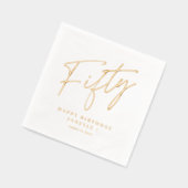 Modern script 50ste verjaardag folie servetten (Links)