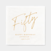 Modern script 50ste verjaardag folie servetten (Voorkant)