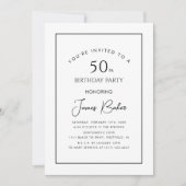 Modern Script 50ste verjaardagsfeest voor hem Conf Kaart (Voorkant)