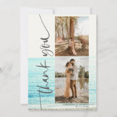 Modern script 5 foto's bruiloft strand bedankt (Voorkant)