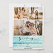 Modern script 5 foto's bruiloft strand bedankt (Achterkant)