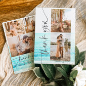 Modern script 5 foto's bruiloft strand bedankt