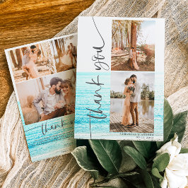 Modern script 5 foto's bruiloft strand bedankt