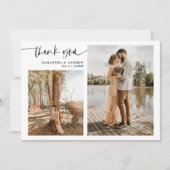 Modern script 5 foto's wit bedankt je bruiloft (Voorkant)