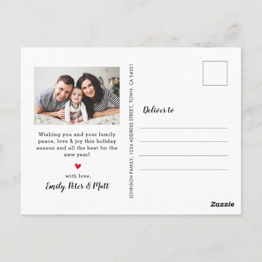 Modern Script 5 Meerdere kerstfoto Briefkaart (Achterkant)