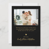 Modern Script 5 Photo Collage Black Gold Christmas Feestdagenkaart (Achterkant)