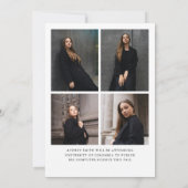 Modern Script 5 Photos Graduation Announcement Kaart (Achterkant)