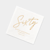 Modern script 60ste verjaardag folie servetten (Links)