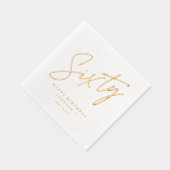 Modern script 60ste verjaardag folie servetten (Rechts)