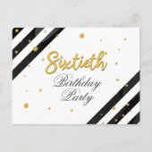 Modern Script 60ste verjaardagsfeest Uitnodiging Briefkaart (Voorkant)