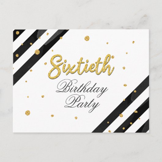 Modern Script 60ste verjaardagsfeest Uitnodiging Briefkaart (Voorkant)