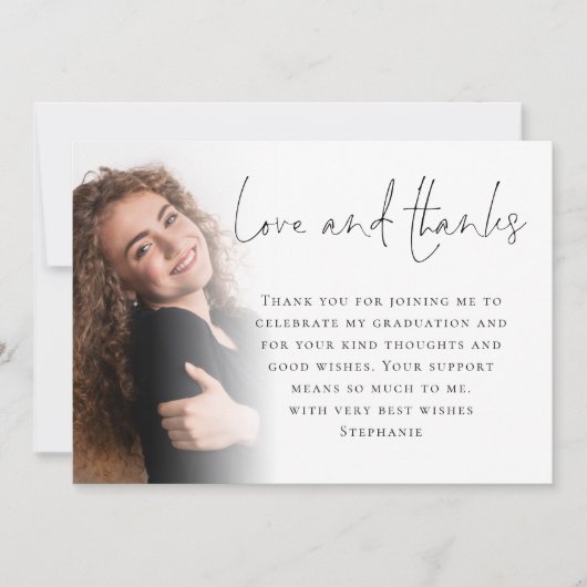 Modern script 6 Foto's Afstuderen Love Bedankt (Voorkant)
