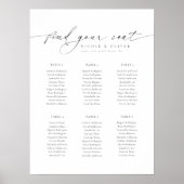 Modern Script 6 Tafels Welkom Zitplaatsenkaart Poster (Voorkant)