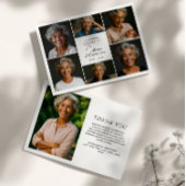 Modern Script 7-foto collage begrafenis / gedenkte Bedankkaart