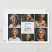 Modern Script 7-foto collage begrafenis / gedenkte Bedankkaart (Voorkant)