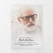 Modern Script 7-Photo Funeral/Memorial Drieluik Programma (Cover)