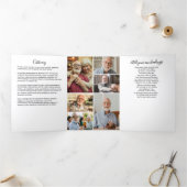 Modern Script 7-Photo Funeral/Memorial Drieluik Programma (Binnen)