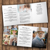 Modern Script 8-foto begrafenis / gedenkteken Drieluik Programma