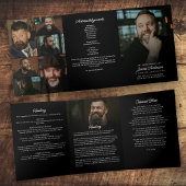 Modern Script 8-foto begrafenis / gedenkteken Drieluik Programma