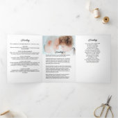 Modern Script 8-foto begrafenis / gedenkteken Drieluik Programma (Binnen)