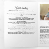 Modern Script 8-Foto Drievoudig Uitvaartprogramma Drieluik Programma (Binnenzijde eerst)