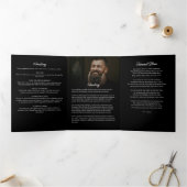 Modern Script 8-Foto Rouw-/Herdenkingsdienst Drieluik Programma (Binnen)