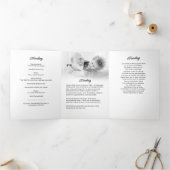 Modern Script 8-Foto Rouwservice/Gedenkdienst Drieluik Programma (Binnen)