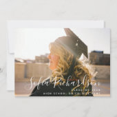 Modern script 8 Photo Collage Simple Afstuderen Aankondiging (Voorkant)