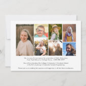 Modern script 8 Photo Collage Simple Afstuderen Aankondiging (Achterkant)