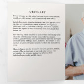 Modern Script 8-Photo Funeral/Memorial Drieluik Programma (Binnenzijde eerst)