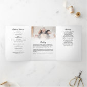 Modern Script 8-Photo Trifold Begrafenisprogramma Drieluik Programma (Binnen)