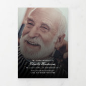 Modern Script 8-Photo Trifold Begrafenisprogramma Drieluik Programma (Cover)