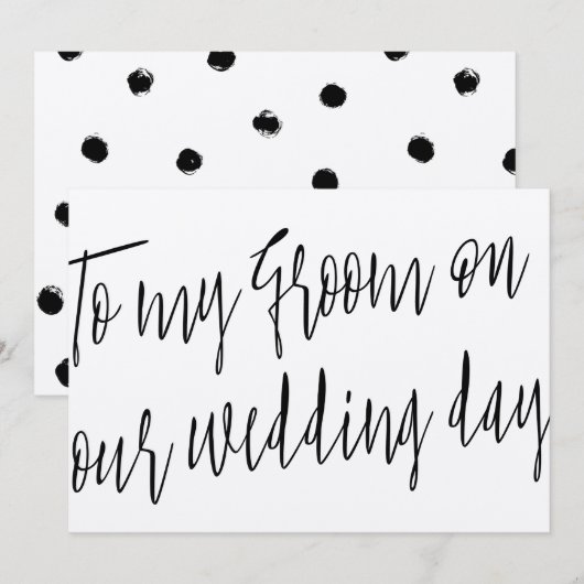 Modern script aan mijn bruidegom op onze trouwdag kaart (Voorkant / Achterkant)