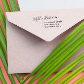 Modern script | Aangepast naam en retouradres Zelfinktende Stempel