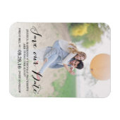 Modern script | Aangepaste foto bespaart onze datu Magneet (Horizontaal)