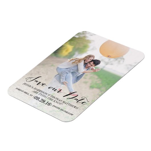 Modern script | Aangepaste foto bespaart onze datu Magneet (Linkerzijde)