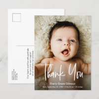 Modern Script Aangepaste foto Geboorte Stat Baby s