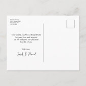 Modern Script Aangepaste foto Geboorte Stat Baby s Briefkaart (Achterkant)