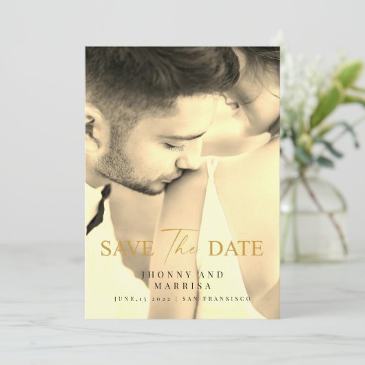 Modern script | Aangepaste foto om de datumkaarten Kaart (Staand voorkant)