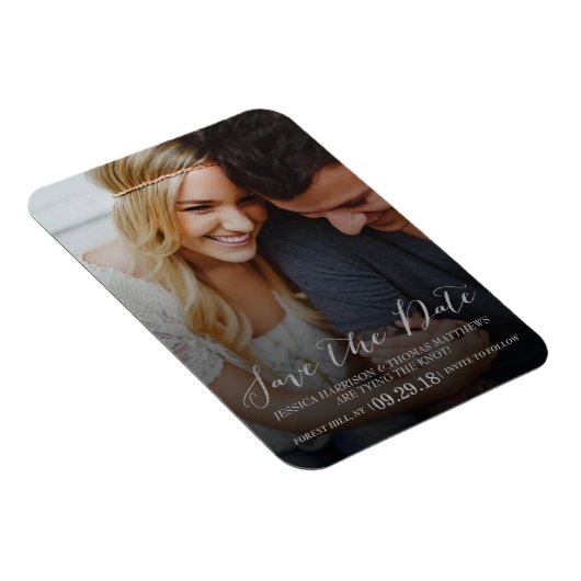 Modern script | Aangepaste foto om de Magnet Datum Magneet (Rechterzijde)