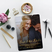 Modern script | Aangepaste foto om de werkelijke d Folie Uitnodiging