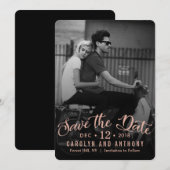 Modern Script | Aangepaste foto Save The Date (Voorkant / Achterkant)