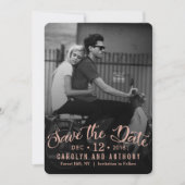 Modern Script | Aangepaste foto Save The Date (Voorkant)