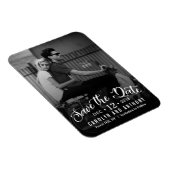 Modern script | Aangepaste foto slaat de datum op Magneet (Rechterzijde)