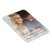 Modern script | Aangepaste foto slaat de datum op Magneet (Rechterzijde)