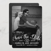 Modern script | Aangepaste foto slaat de datum op Save The Date (Voorkant / Achterkant)