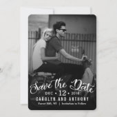 Modern script | Aangepaste foto slaat de datum op Save The Date (Voorkant)