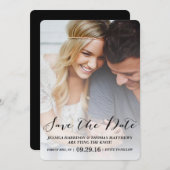 Modern script | Aangepaste foto slaat de datum op Save The Date (Voorkant / Achterkant)