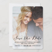 Modern script | Aangepaste foto slaat de datum op Save The Date (Voorkant)